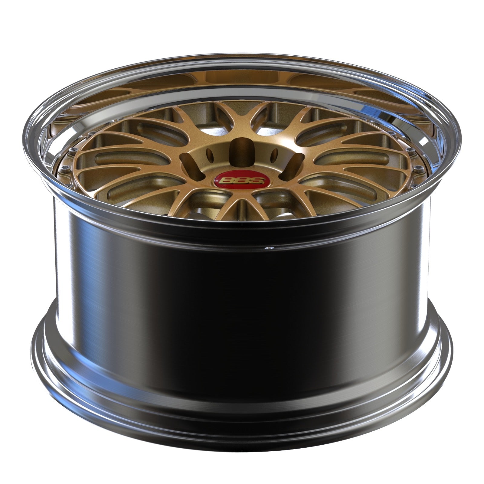 2pc BBS Style Fordged Wheels 20x11 ET55 & 20x9 ET50 5x130 Gold Centre Polished Dish