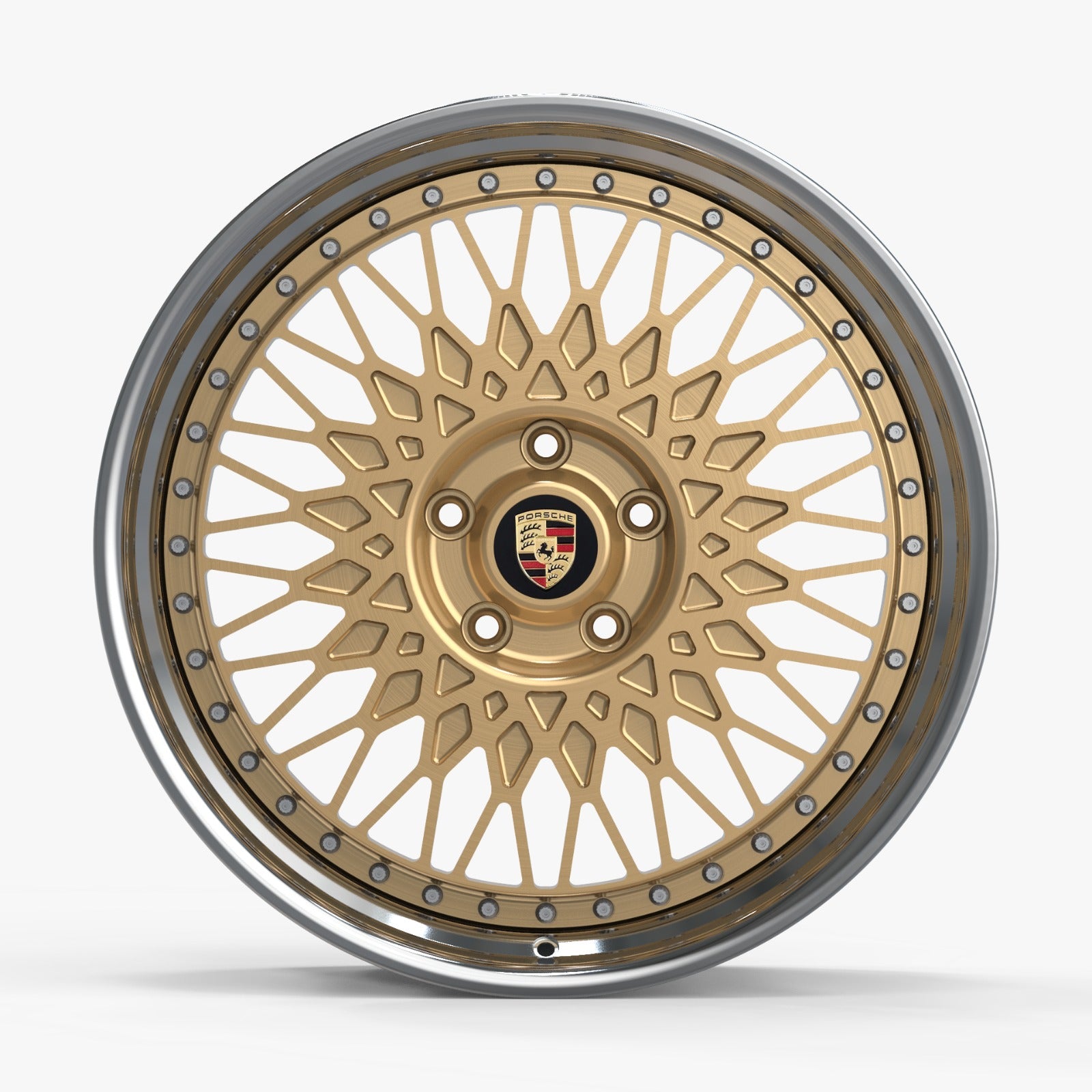 2pc Fordged Custom Wheels 20x11 ET70 & 20x9 ET51 5x130 Gold Centre Polished Dish