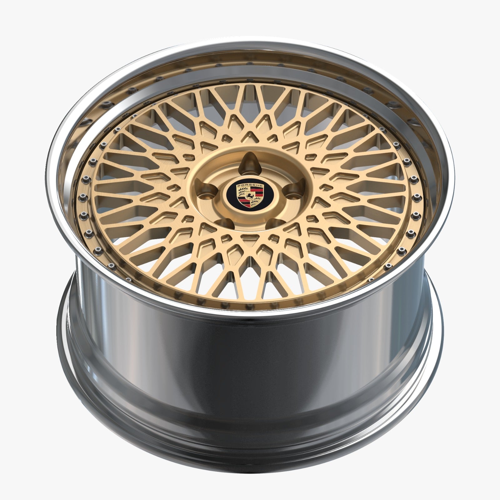 2pc Fordged Custom Wheels 20x11 ET70 & 20x9 ET51 5x130 Gold Centre Polished Dish