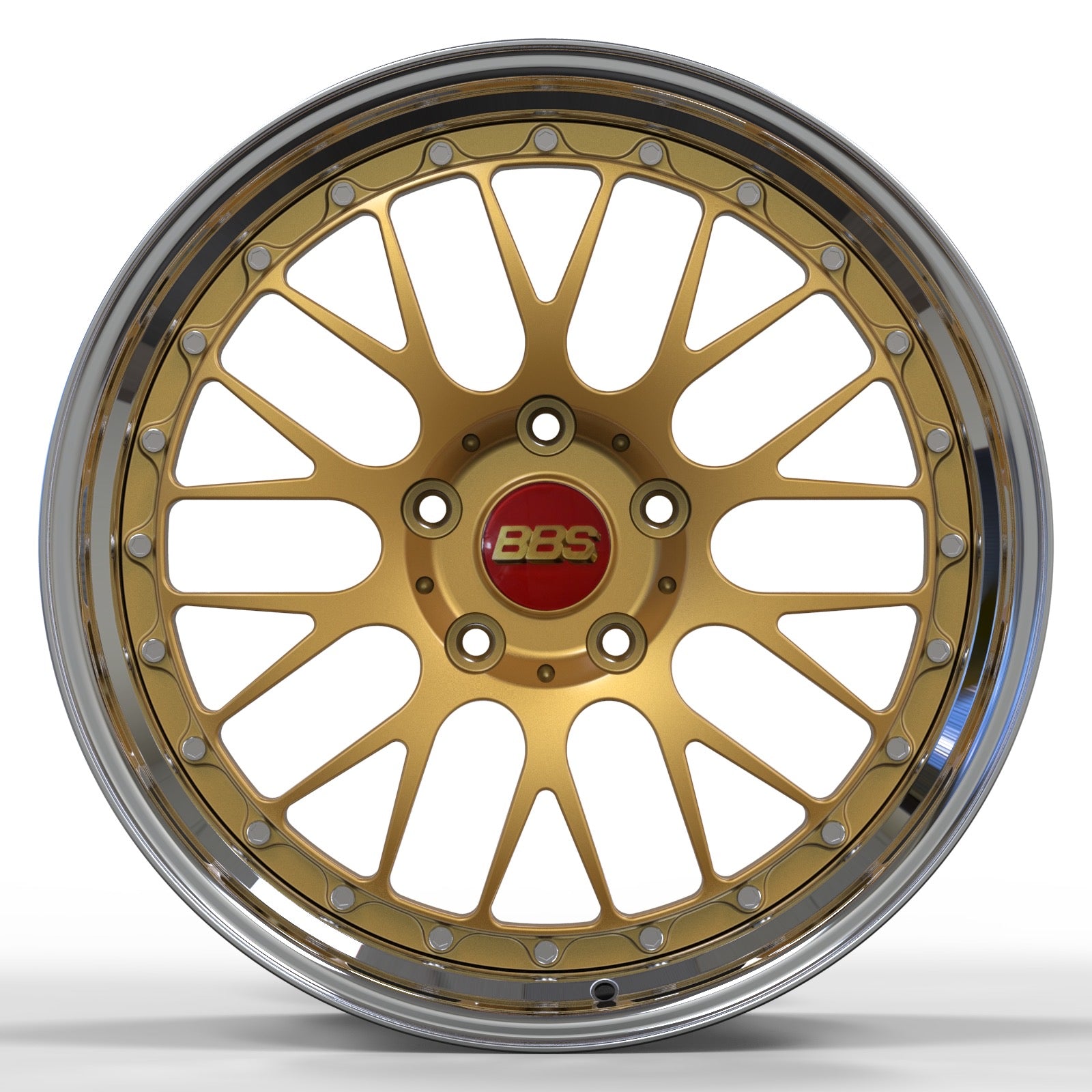 2pc BBS Style Fordged Wheels 20x11 ET55 & 20x9 ET50 5x130 Gold Centre Polished Dish