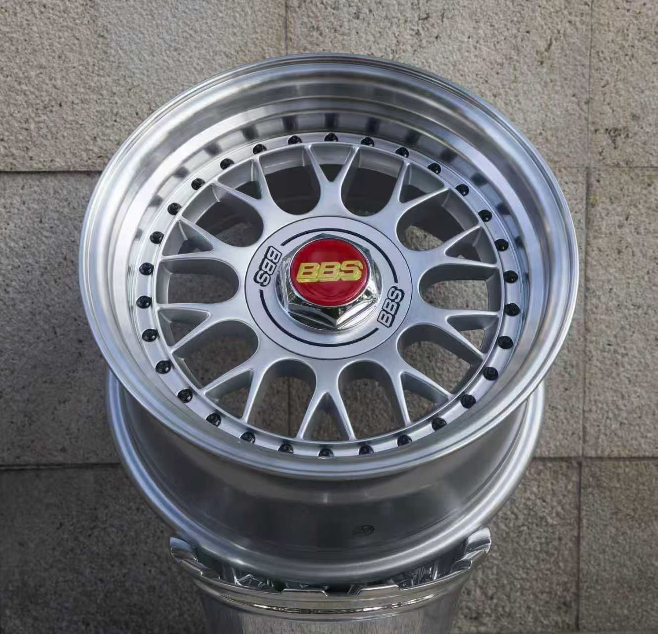 YKW BBS Style 2PC Split Alloy Wheels | Deep Dish | 4x100 17x8.5 ET20 CM 73.1